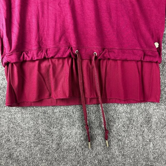 Donna Karan Active Top Womens Medium Purple Knit Pullover Toggle Hem - Picture 2 of 9
